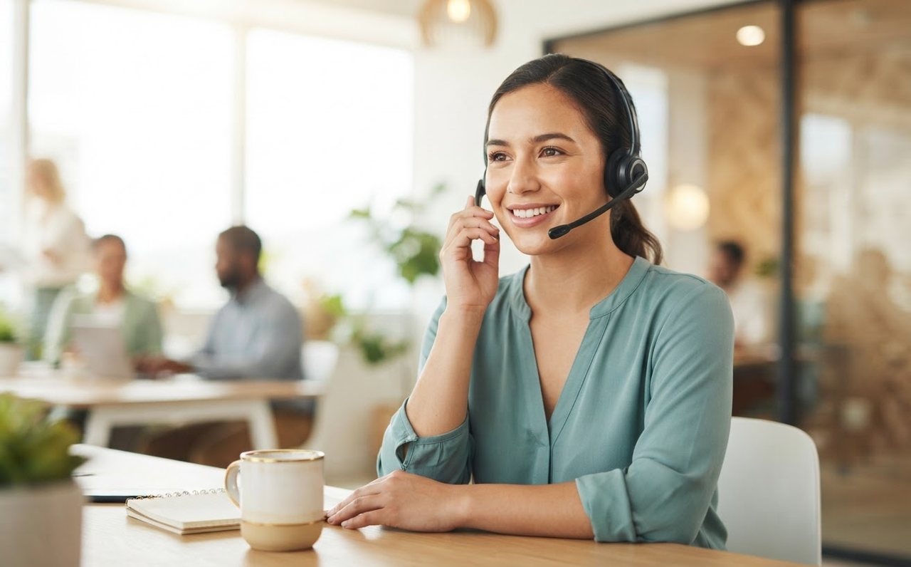 Customer service worker listening during a support call — www.changeyourlife.money