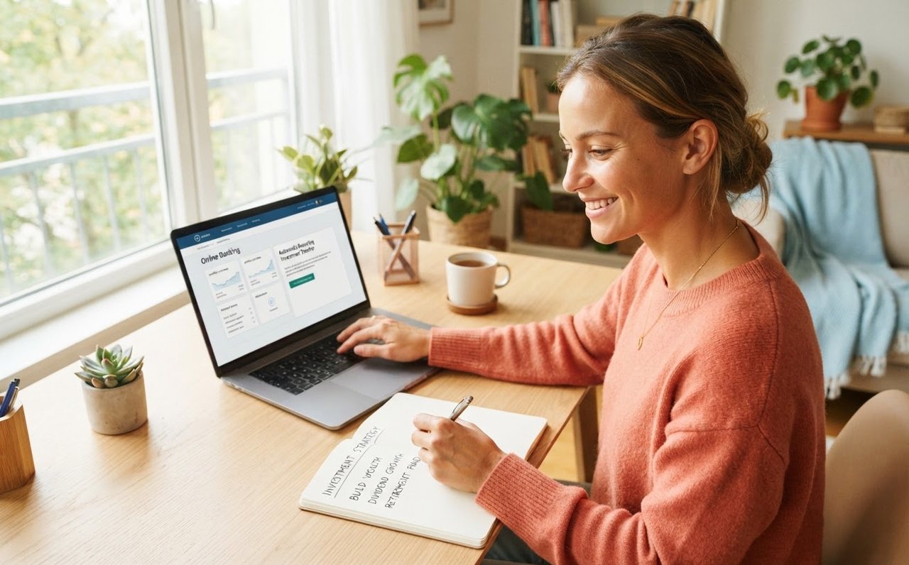 A woman organising regular savings contributions for long-term investing — www.changeyourlife.money