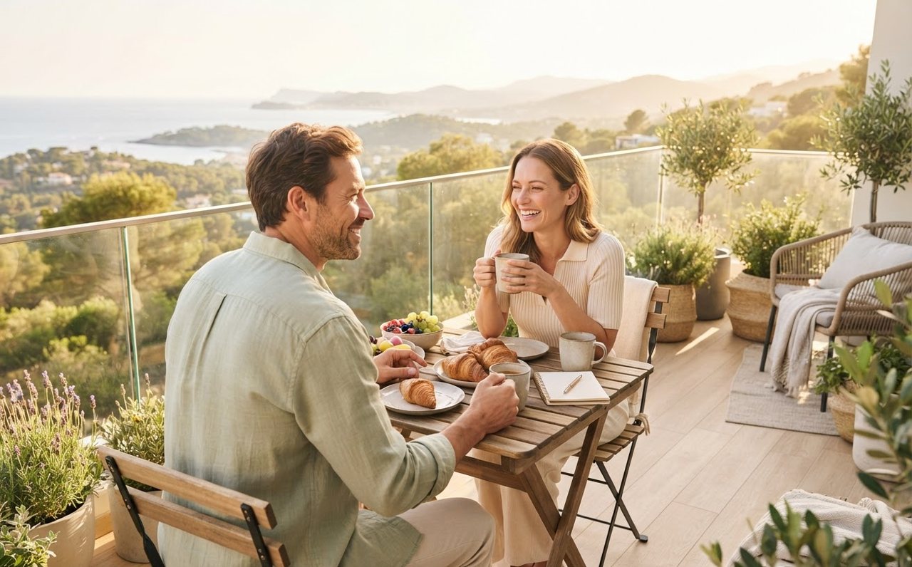 A couple enjoying a calm morning supported by long-term financial planning — www.changeyourlife.money
