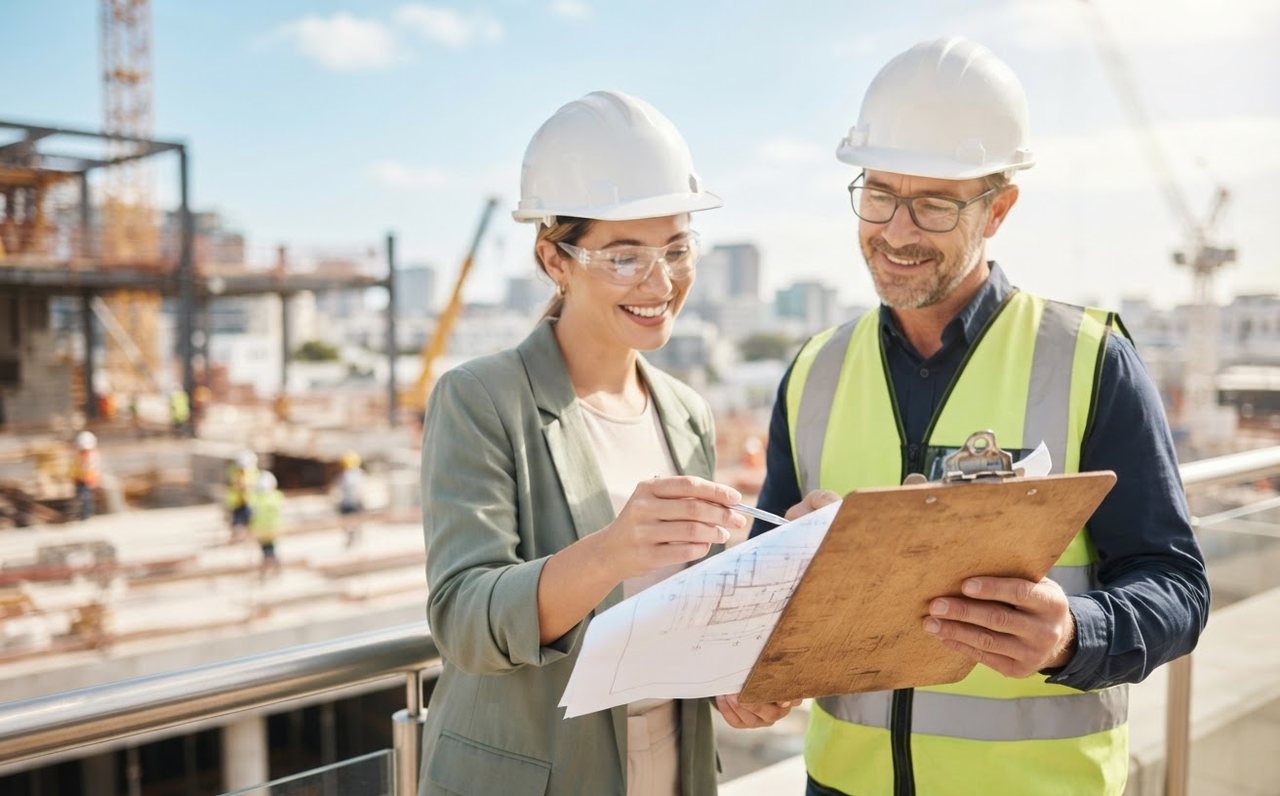 Civil engineers reviewing work at a construction site — www.changeyourlife.money