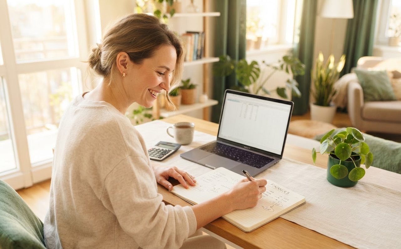 A woman calculating the impact of higher monthly repayments at home — www.changeyourlife.money