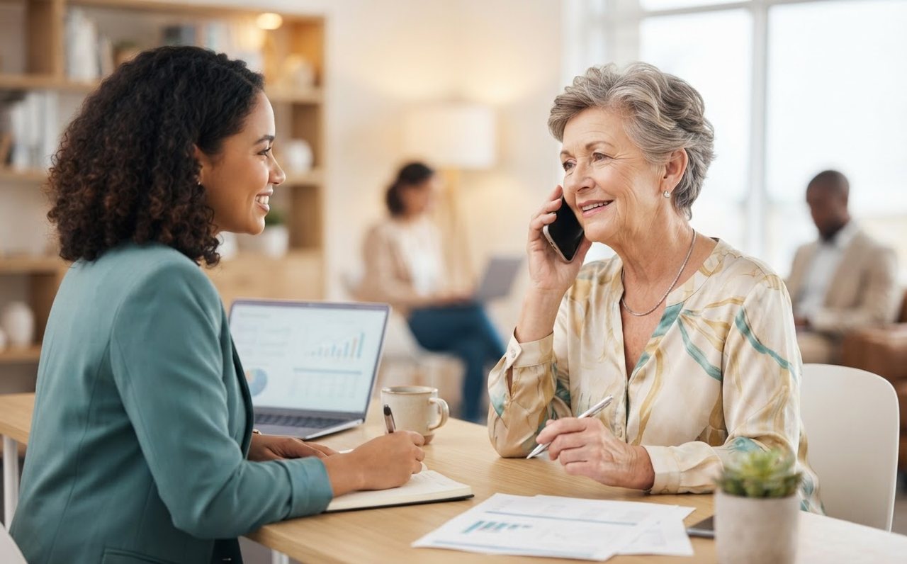 An older woman calling for help about her loan repayments — www.changeyourlife.money
