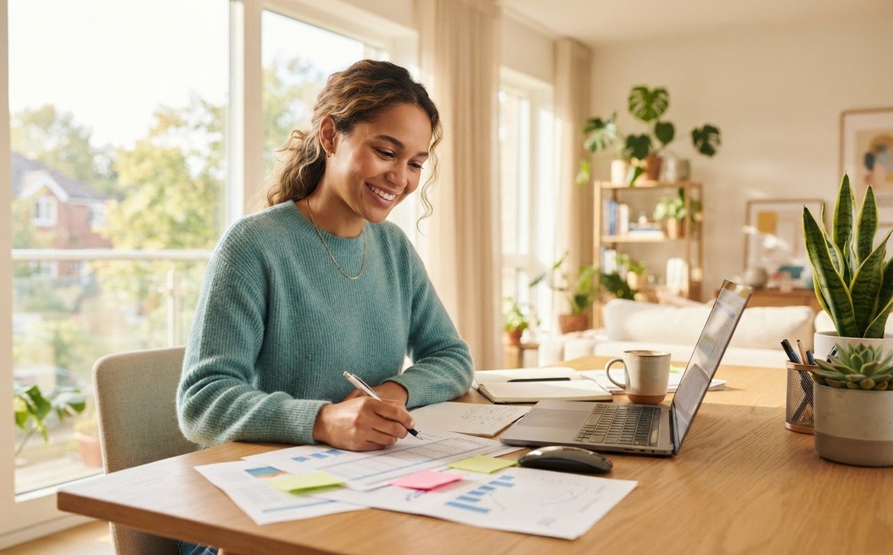 Worker preparing evidence for a salary conversation at home — www.changeyourlife.money