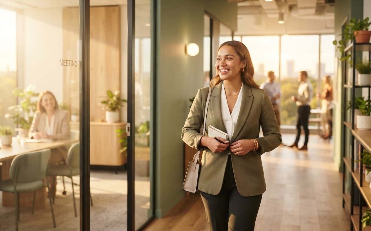 Worker leaving a pay discussion feeling clear about their next step — www.changeyourlife.money