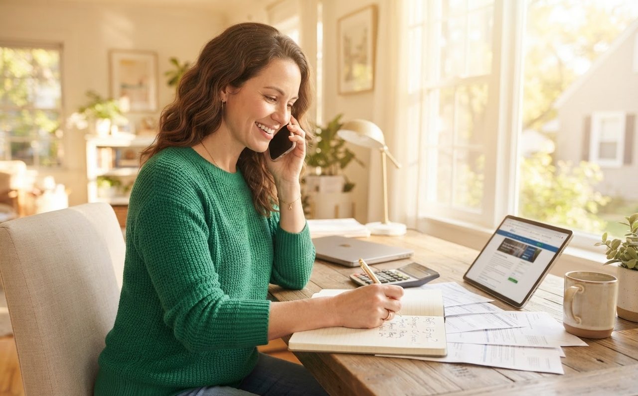 Homeowner requesting loan payout figures while taking notes — www.changeyourlife.money