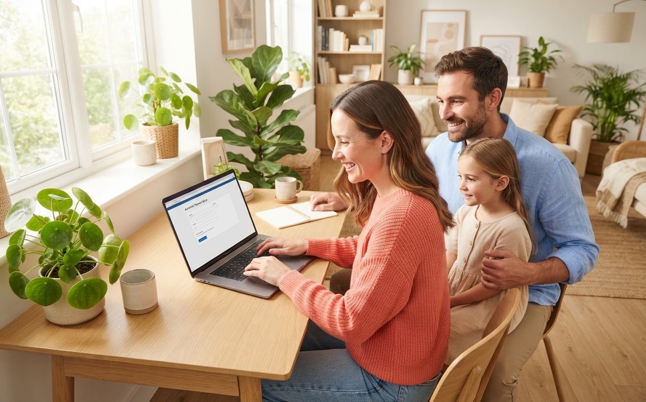 Family setting up an automatic extra mortgage repayment — www.changeyourlife.money