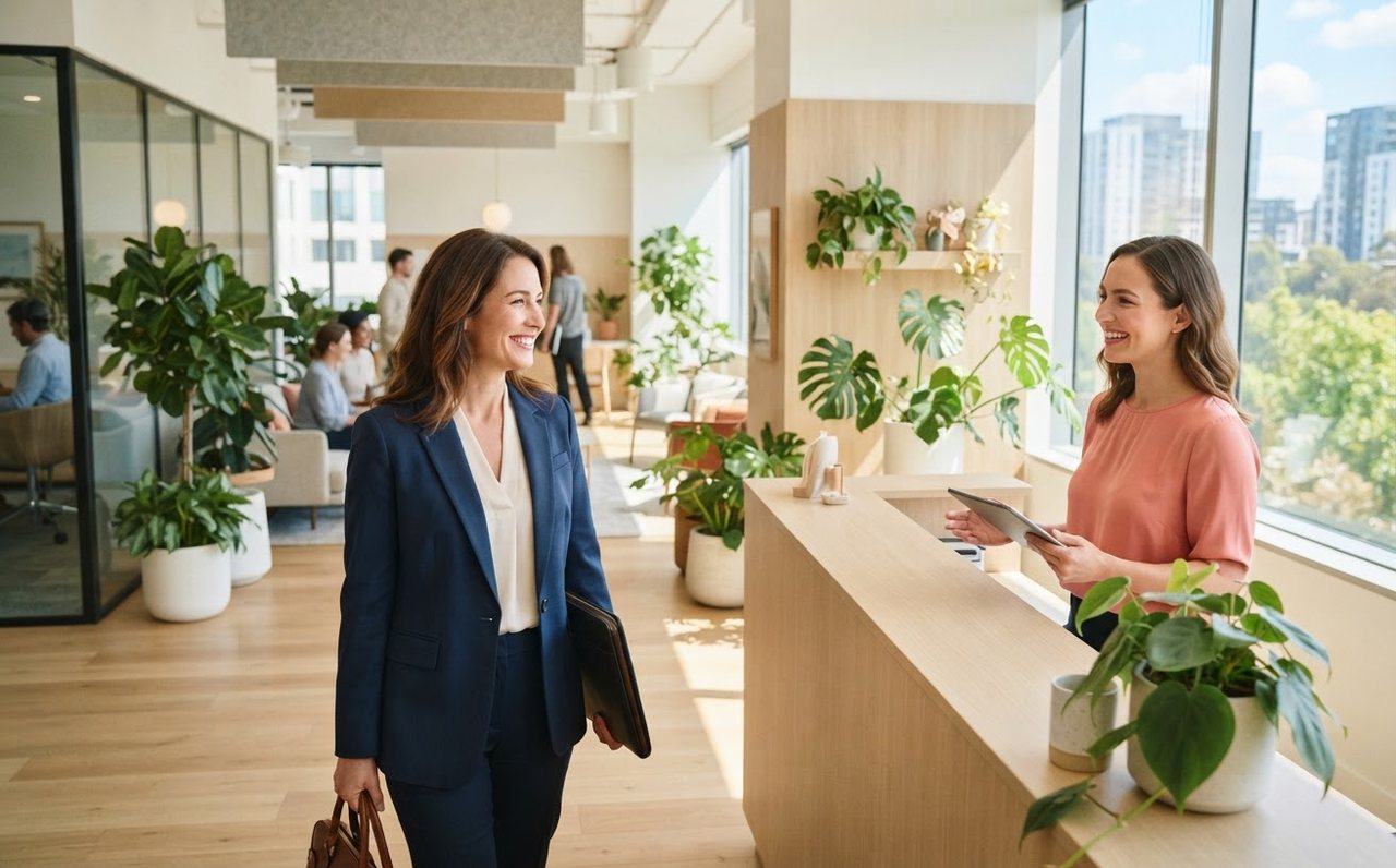 Woman arriving for a job interview as part of a career change — www.changeyourlife.money