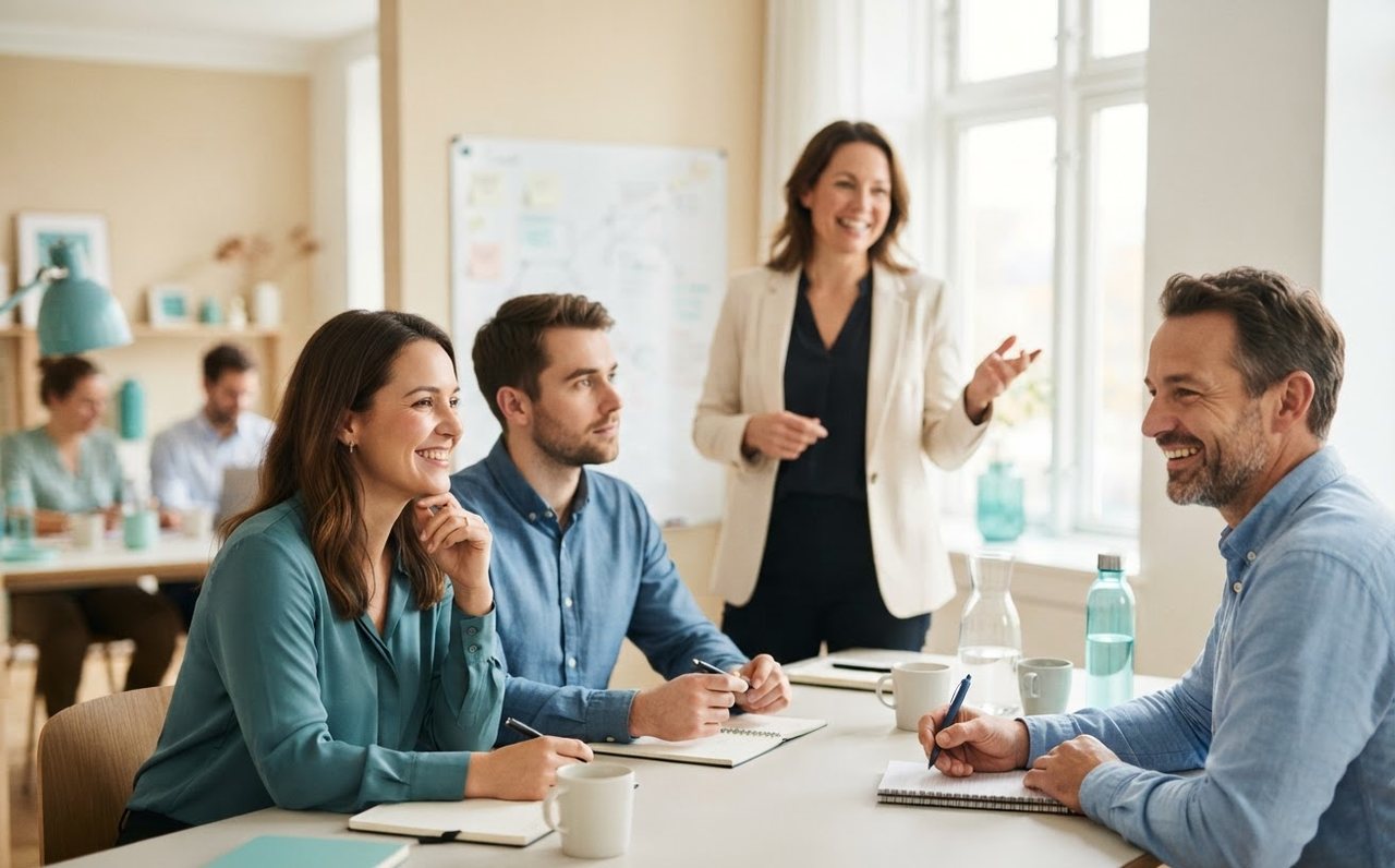 Senior operations professional leading a workplace process discussion — www.changeyourlife.money