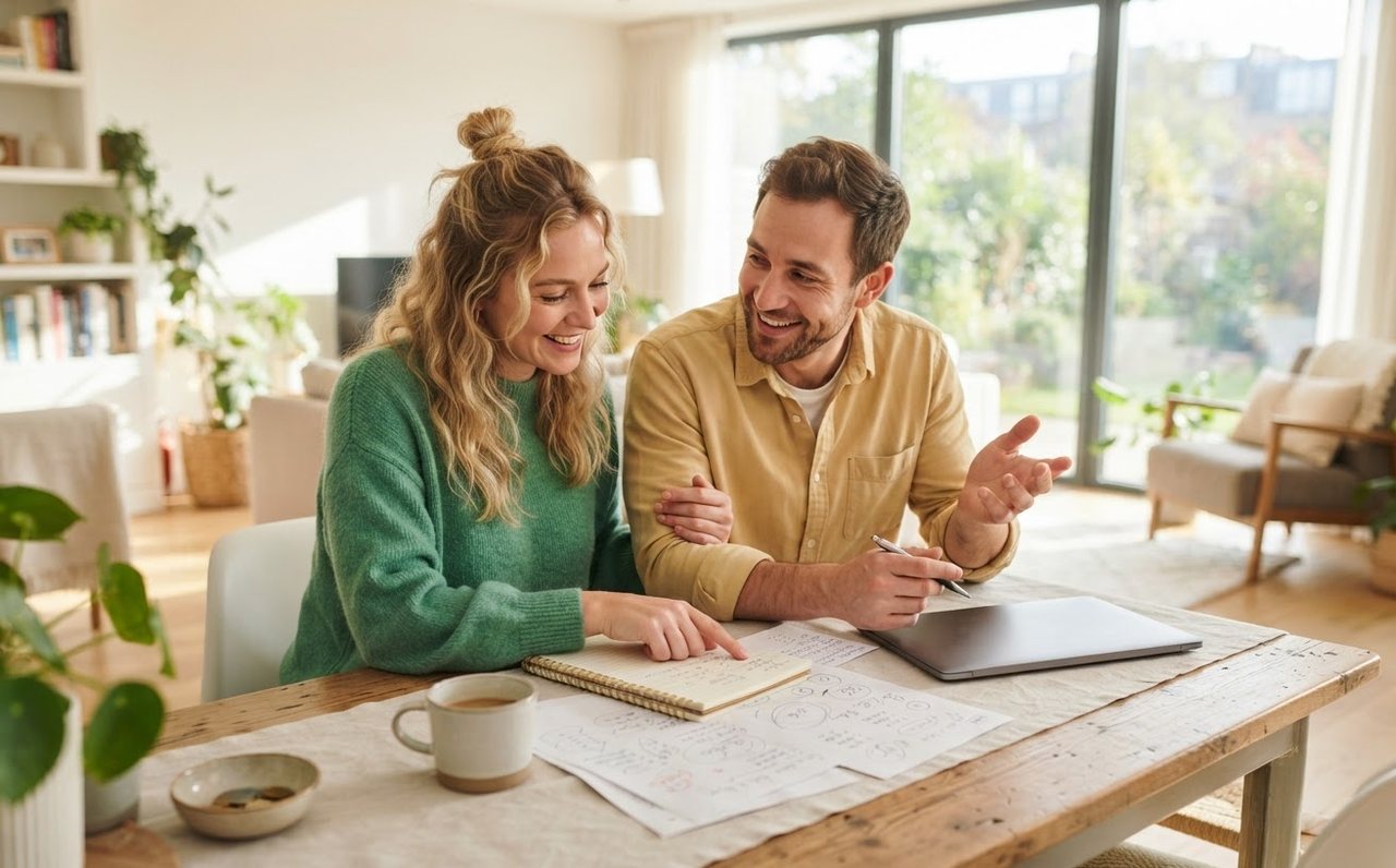 A couple planning how to use extra income after a pay rise — www.changeyourlife.money
