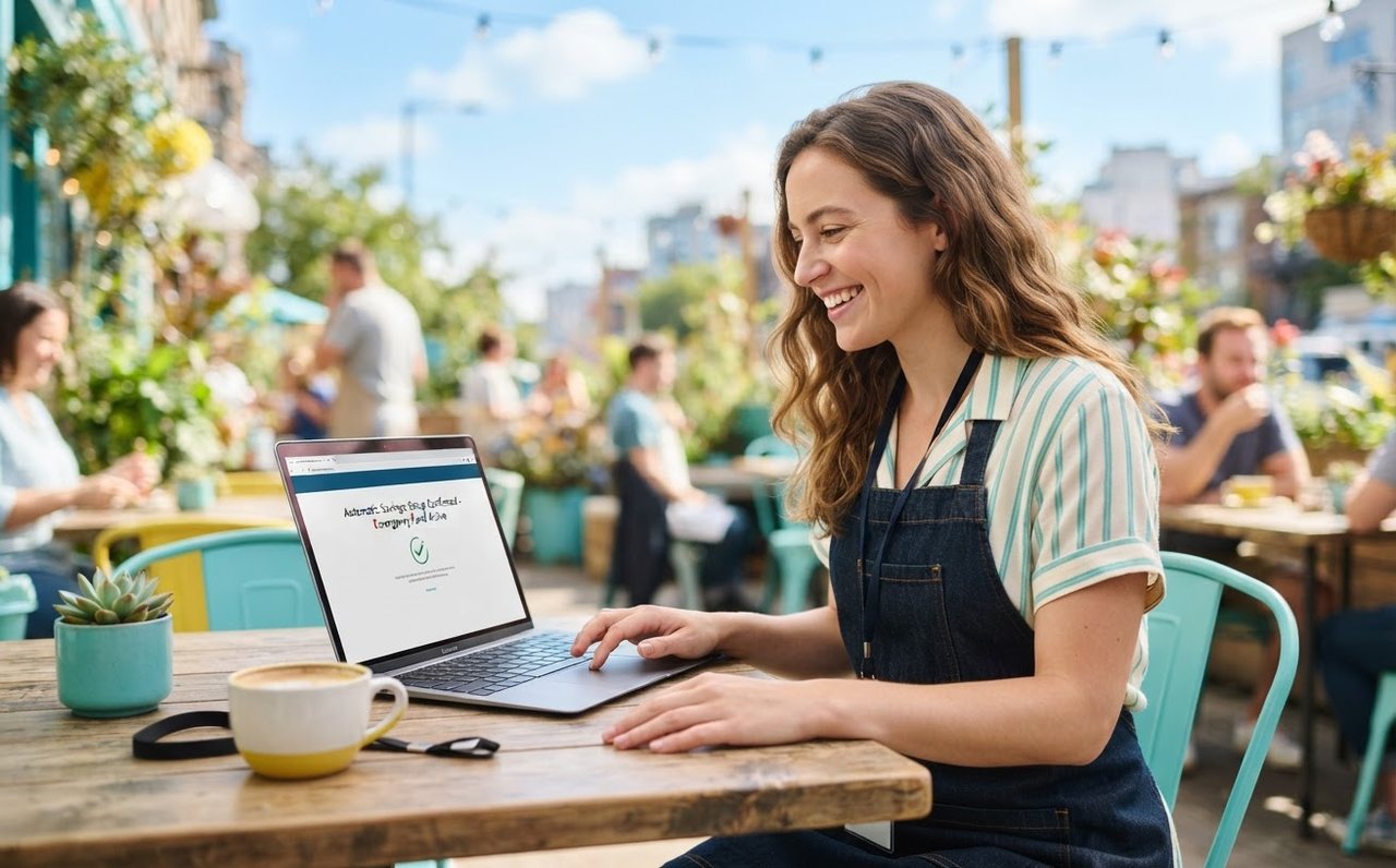 A worker sets up automatic emergency savings after a shift — www.changeyourlife.money