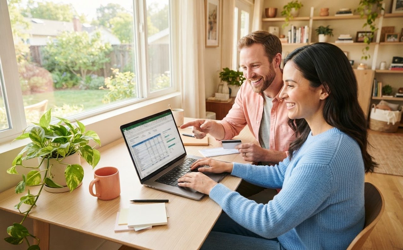 Worker reviewing a household budget before making an extra repayment — www.changeyourlife.money